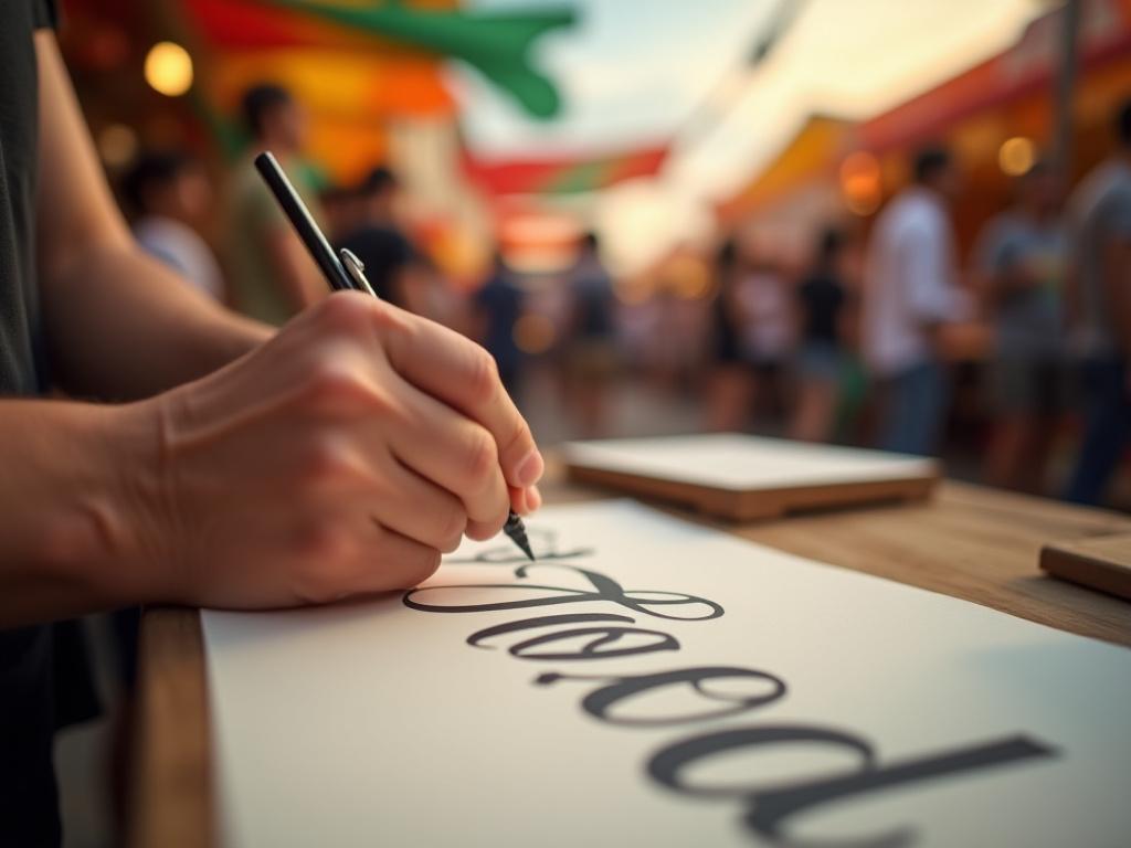 Caligrafía en vivo para festival gastronómico